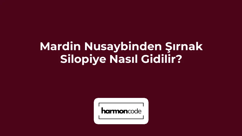 Mardin Nusaybinden Şırnak Silopiye Nasıl Gidilir?