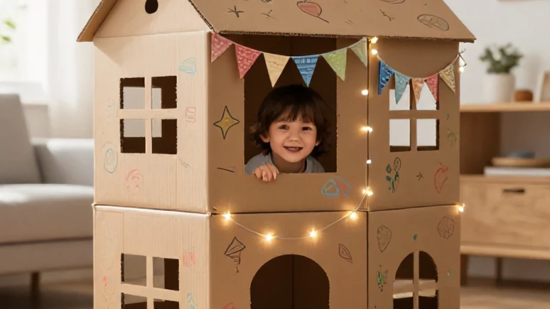 Atık Kartonlardan Çocuklar İçin Oyun Evi Nasıl Yapılır?