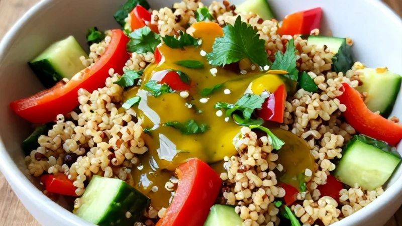 Diyet Kinoa Salatası Ekşi Soslu Nasıl Yapılır?
